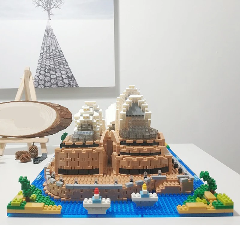 YZ 061 всемирно известная архитектура Сиднейский оперный дом 3D модель мини алмазное здание маленькие блоки кирпичи игрушка для детей без коробки