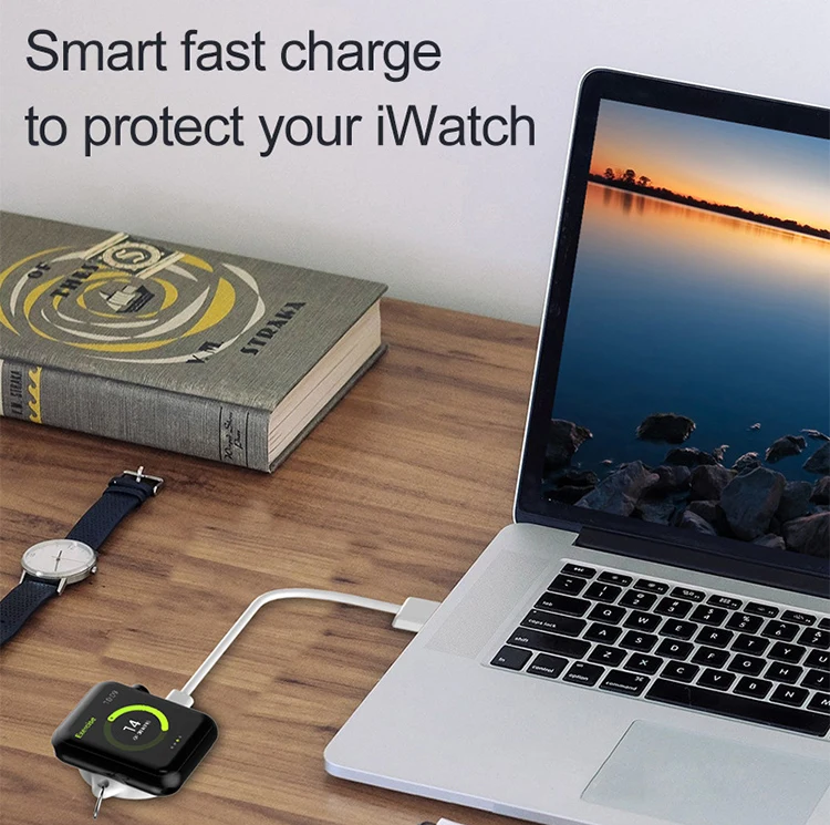 Портативные часы с кольцом для ключей, беспроводное быстрое зарядное устройство для Apple iWatch Series 1 2 3 4 2 W, беспроводная Быстрая зарядка для iWatch 4 3 2