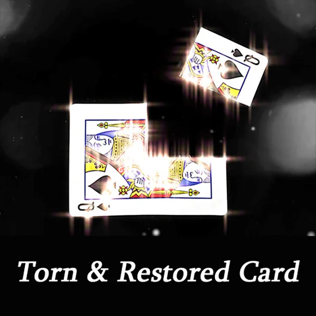 Torn & Restored Card Magic Tricks Torn Card Restoration Magia Magician Playing Deck Close Up Street Illusions Gimmick Props 1