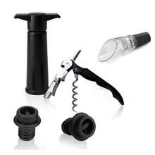 Набор для вина, вакуумный насос для экономии вина, многоразовая силиконовая винная пробка с маркером даты, аксессуары для вина и подарки для любителя вина