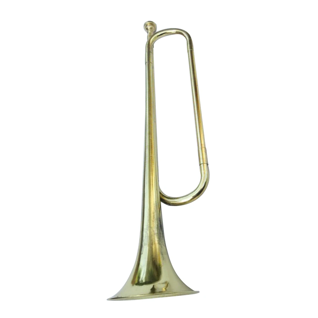 Exquisite Golden Brass Mini Bugle Trumpet Horn for Student Band School