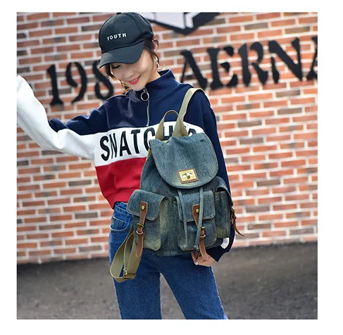 Рюкзак mochila mujer antirrobo, Джинсовый Рюкзак rugtas dames, Женская Повседневная сумка, Джинсовый Рюкзак rugzak, школьные сумки