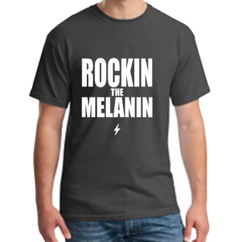 

New Style Rockin The Melanin tshirt plus sizes s-13xl cotton skull t shirt summer gents t-shirts