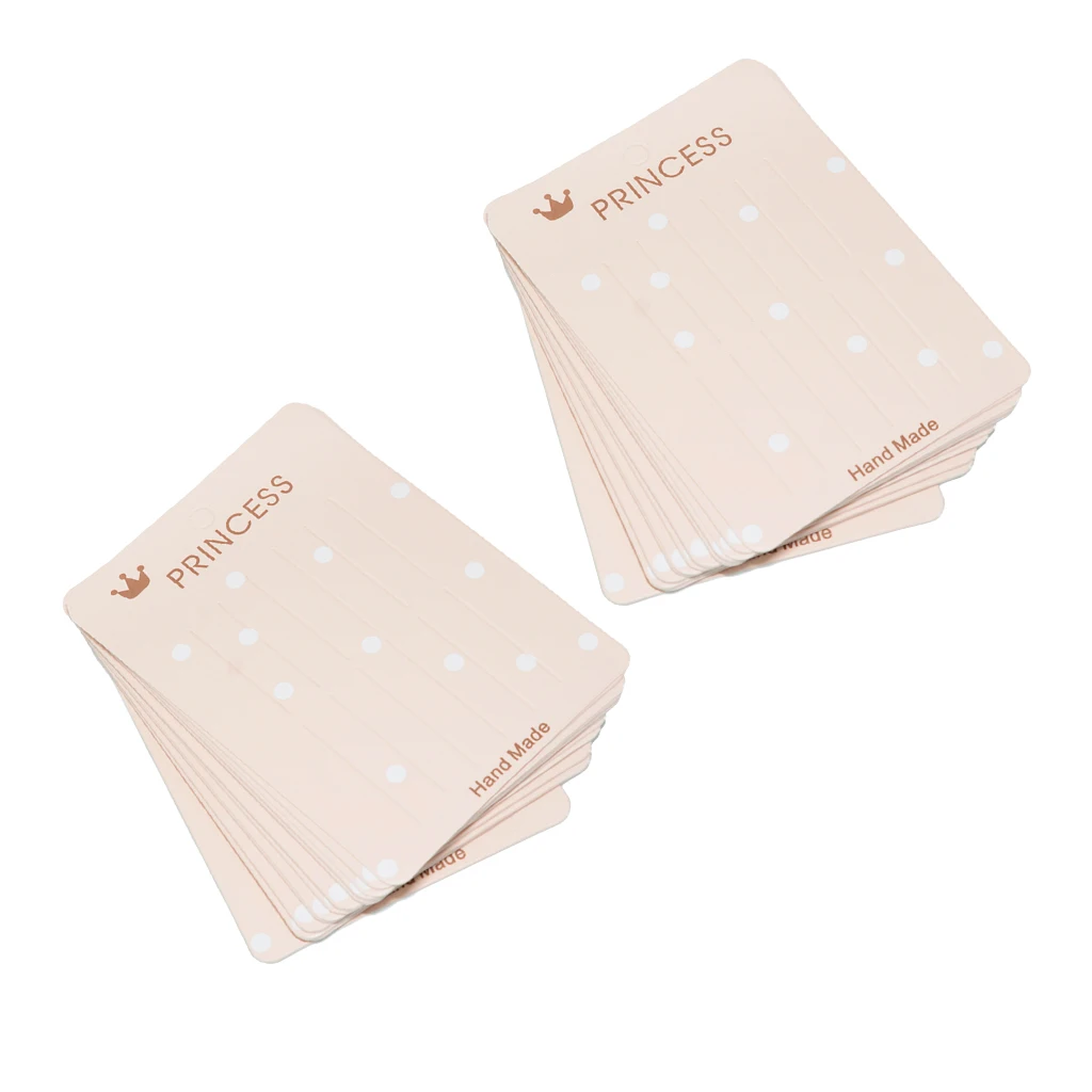 40pcs Fashion Hair Clips Hair Bow Jewelry Display Packaging Cards Rectangle