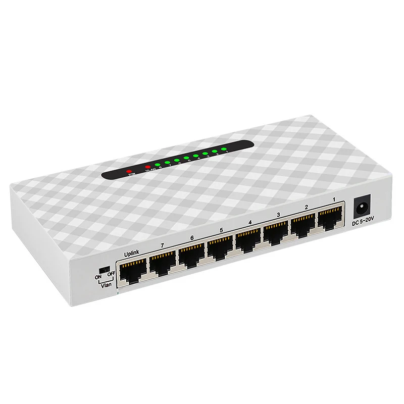 

10/100/1000Mbps Full-Duplex 8 Port Gigabit Switch Hub Lan Gigabit Ethernet Desktop Network Switches(US Plug)