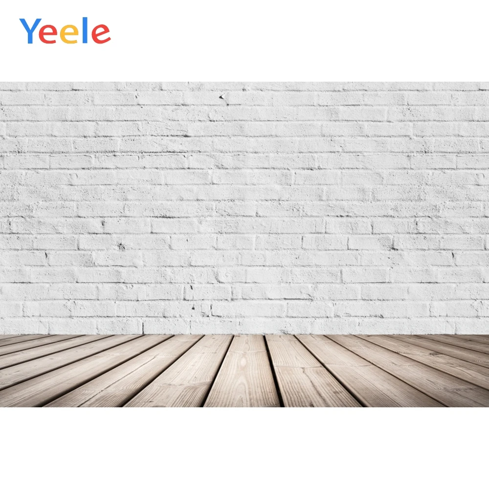 Фоны для фотосъемки Yeele с изображением кирпичной стены белого ясеня и пола