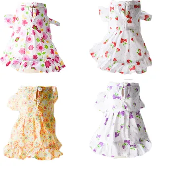 

Fruit Pattern Small Dog Girl Dress 100% Cotton Soft Vest Hoody Skirt Apparel Clothes For Pet Puppy Dog Print Girl Dresses XXS-XL