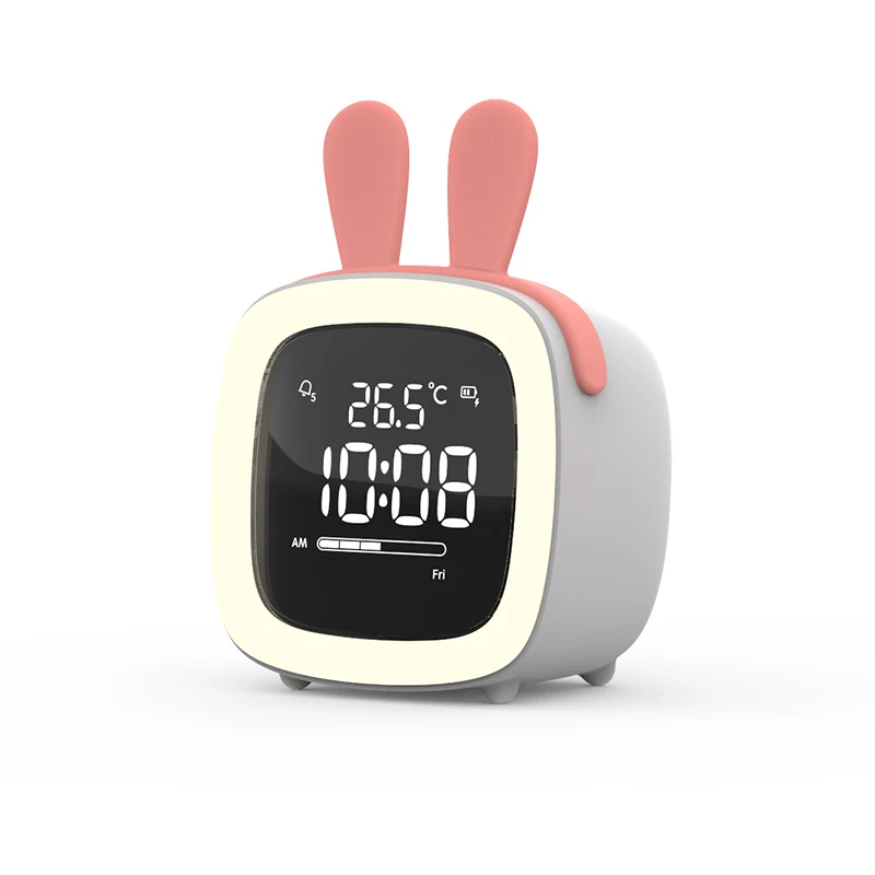 Electronic Alarm Clock Cute Rabbit Cartoon Silence Bunny Clock Despertador Cargador Kinderklok Bedroom Table 50nz084 - Цвет: Style 13