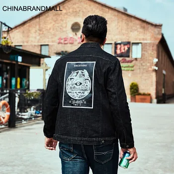 

Lgj N122-13 # Super Brand Printing Big Size Cowboy Jacket Coat Plus Fat Plus Loose 2xl-6xl