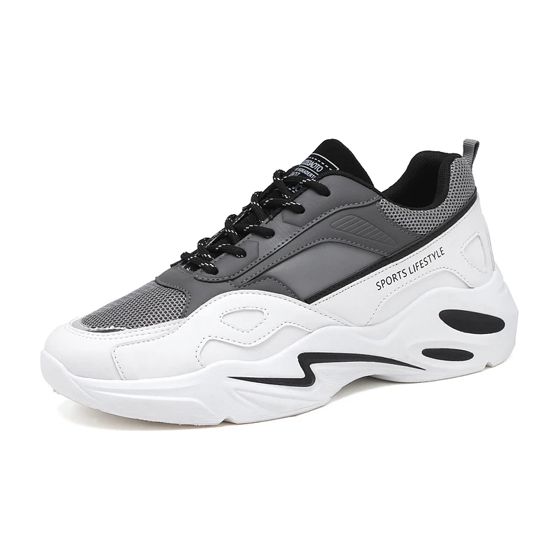 Спортивная обувь для мужчин Balenciaca обувь мужская уличная спортивная обувь дышащие легкие Нескользящие Кроссовки zapatillas hombre - Цвет: Серый
