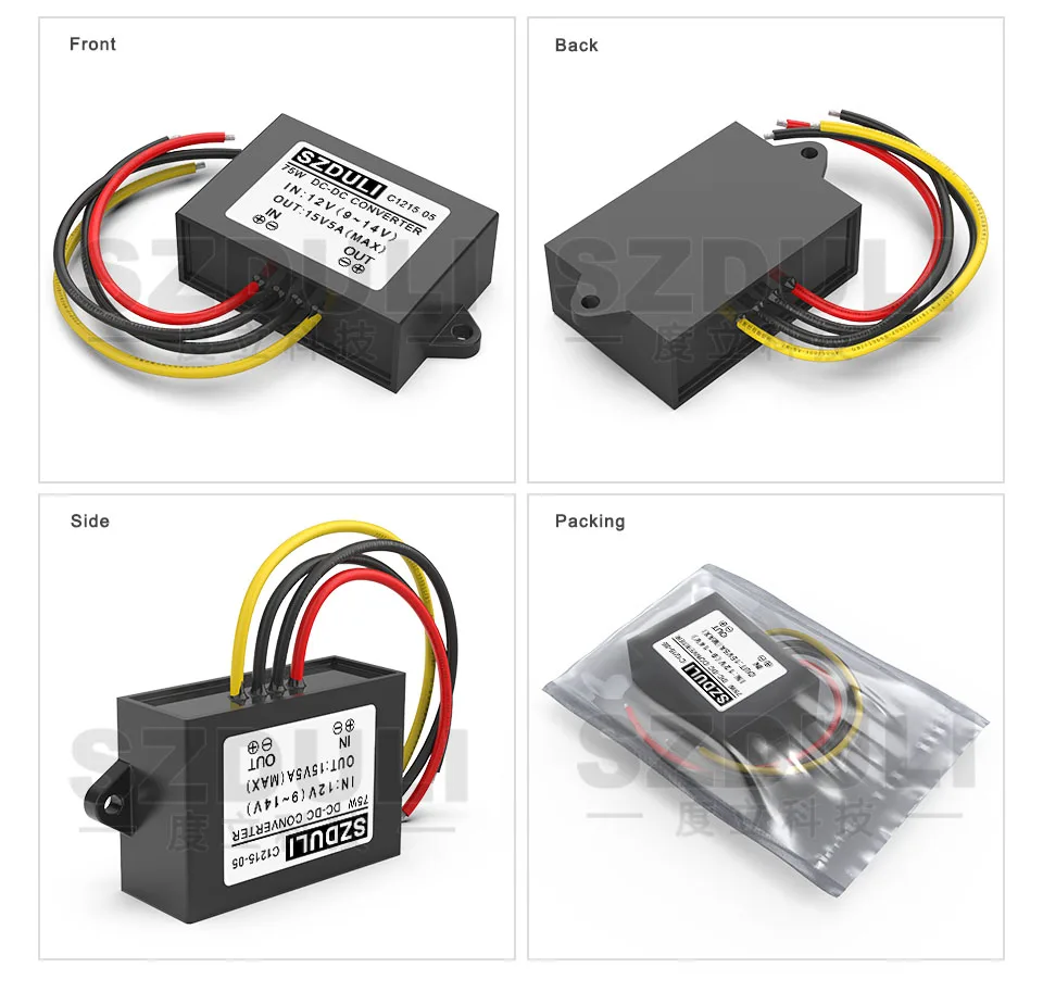 12V постоянного тока до 15V5A DC усилитель мощности 12V 15V DC-DC силовой трансформатор модуль водонепроницаемый