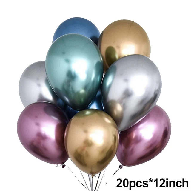 20Pcs Rose Gold Balloon Set Confetti Metallic Balloons Birthday Party Wedding Decoration Anniversary Globals Baby Shower Balloon 20pcs metal balloon