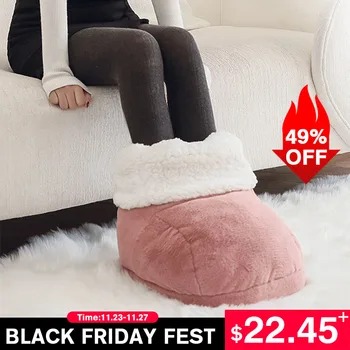 

Electric Warm Heating Pad Foot Warmer Feet Shoes Warmer Electric Heat Slippers Warm Hairy Cushion USB Foot Warmer Pink Brown