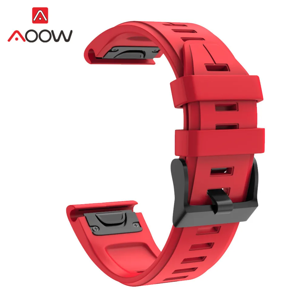 Red Силиконовые ремешки для часов Garmin fenix6 6S 5X 6X 5S x5plus 3 3HR forerunner935 945 подход S60 ремешок браслет ремень/20 мм/22 мм 26 мм - Цвет ремешка: Red
