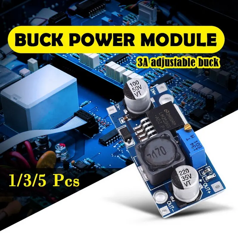 

DC-DC Step Down Power Supply Module 3A Adjustable Step Down Module LM2596S-ADJ Voltage Regulator 24V 12V 5V 3V ^*^