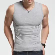 

80%HOT Men Solid Color Sleeveless Round Neck Vest SlimS1 FitS1 Fitness TankS1 Top Undershirt