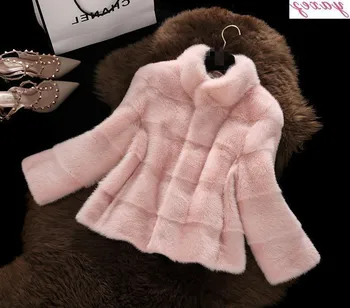 

2019 Winter New Plus Size Faux Fur Jacket Imitation Mink Fur Coat Collar Mink Short Coat Women's Fur Coat Outerwear Overcoat