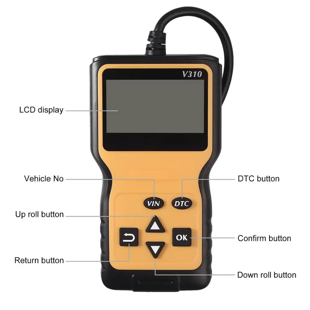Универсальное диагностическое устройство autolet для OBD II, сканер, автоматический считыватель кодов ошибок для OBD2, автомобильное диагностическое устройство