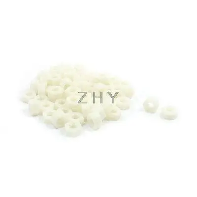 

40 Pcs M10 x 9mm Wihte Nylon Hex Hexagonal Threaded Spacer Support