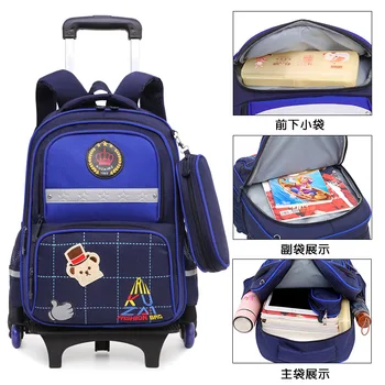 

rolley School Bag for boys Girls 3 Wheels Backpack Children wheels school backpack Travel Bag Rolling Schoolbag Kids Mochilas