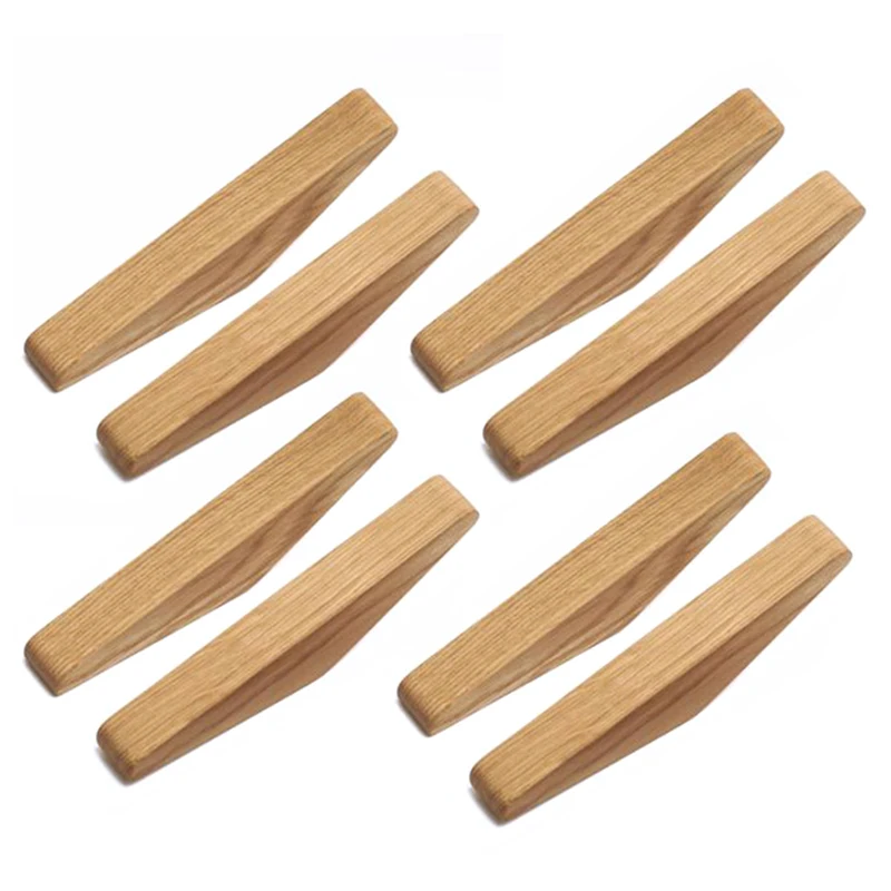 8Pcs Natural Wood Clothes Hanger Wall Mounted Coat Hook Decorative Key Holder Hat Scarf Handbag Storage Bathroom Rack | Дом и сад