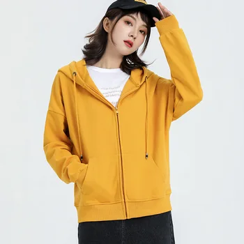 

Winter 2020 New Oversized Hoodie Women Slim Hooded Thin Zip-up Sweatshirts Womens Hoodies Cardigans Cotton Hoodies Sweatshirts