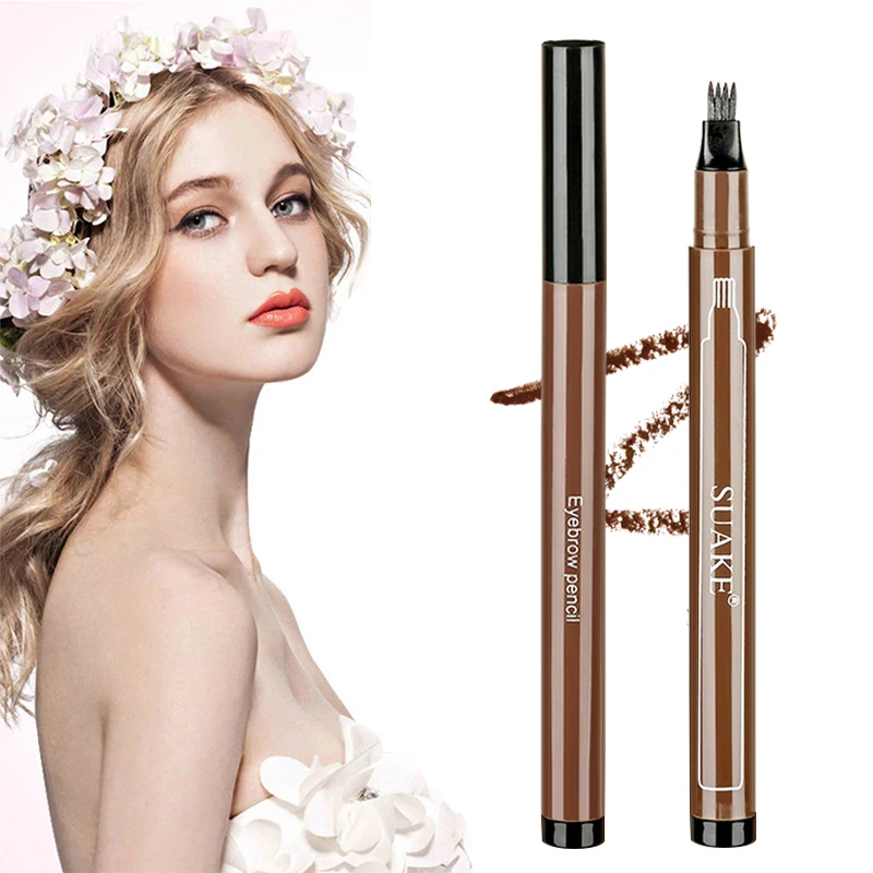 

1Pcs Women Makeup Sketch Liquid Eyebrow Pencil Waterproof Brown Eye Brow Tattoo Dye Tint Pen Liner Long Lasting Eyebrow TSLM1