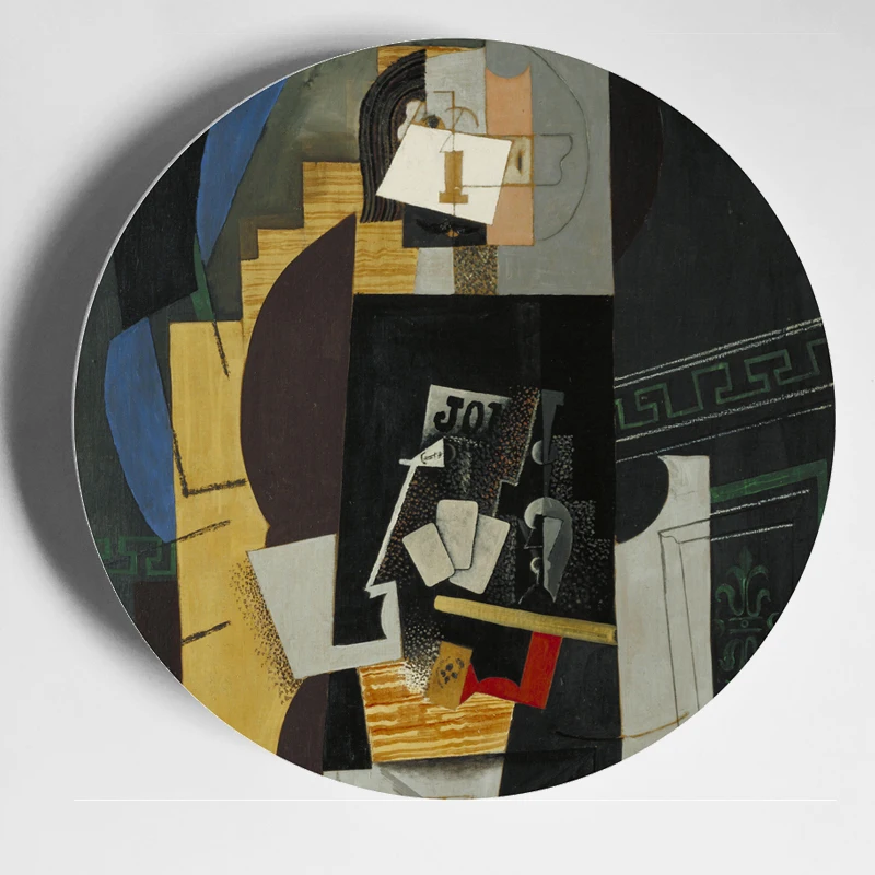Тарелка Пикассо абстрактная картина маслом Керамическая Тарелка декоративная тарелка на стену подвесная тарелка Украшение стен фарфоровая тарелка - Цвет: 16