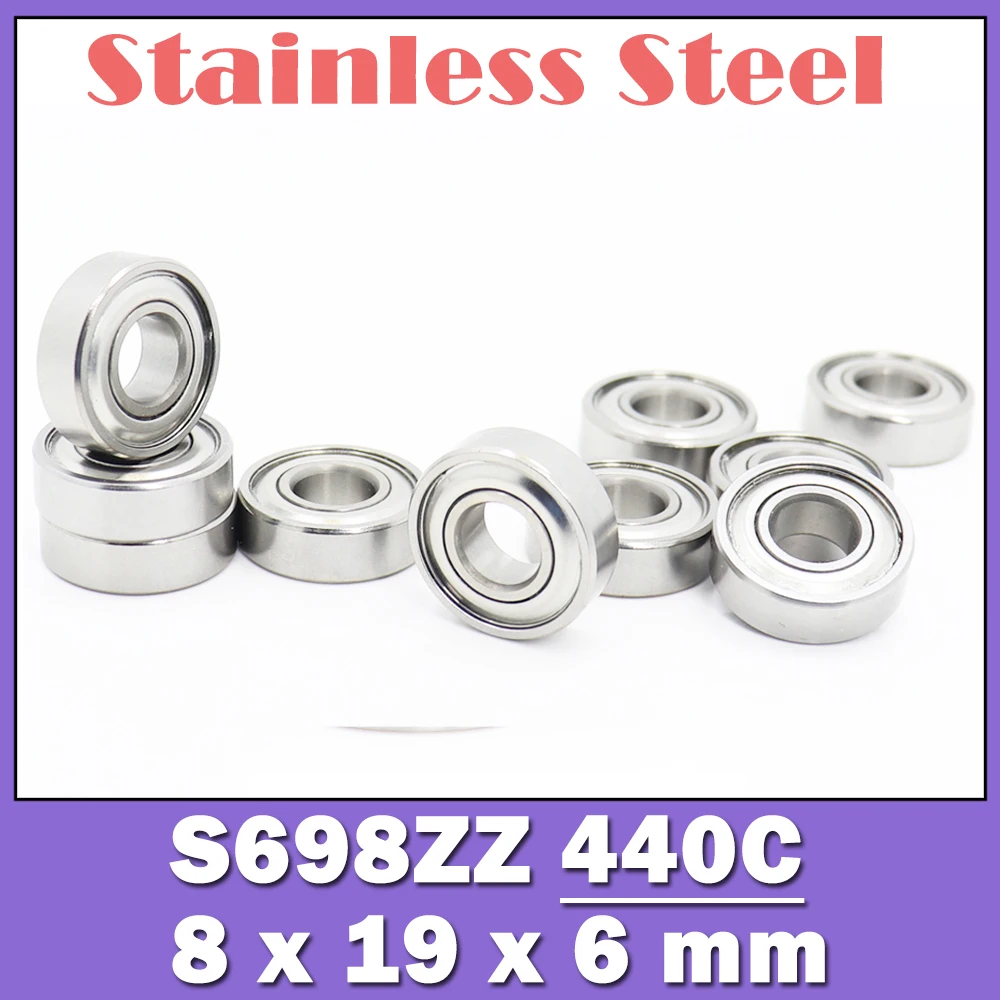 

S698ZZ Bearing 8*19*6 mm ( 10 PCS ) 440C Roller Stainless Steel S698Z S698 Z ZZ Ball Bearings
