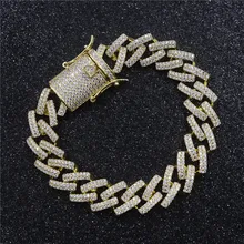 Для мужчин хип-хоп со льдом браслет побрякушка вымощенный набор AAA Циркон Высокое качество 14 мм ширина браслеты для хип-хопа шарма ювелирных изделий роскошные подарки