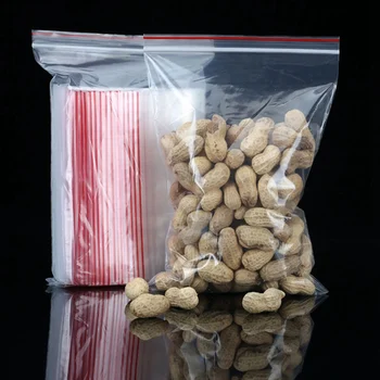 

100pcs/pack Jewelry Ziplock Zip Zipped Lock Reclosable Plastic Poly Clear Bags Thickness 0.06mm 8 Sizes