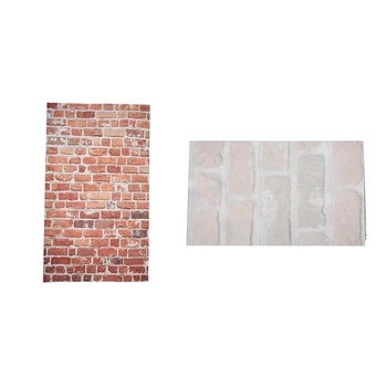 

5X3Ft Wooden Floor & Flower Photography Backdrop Studio Prop Photo Backgrounds Backdrops DZ425 & Vintage Red Brick