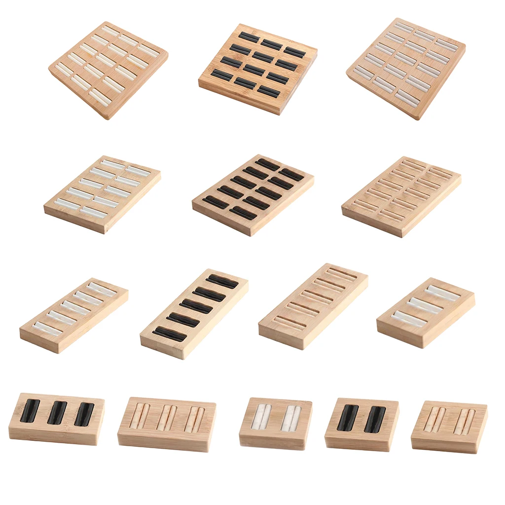 15-Slot Ring Earrings Display Trays Insert Pad Showcase Jewelry Organizer