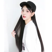 Горячая бейсбольная кепка с синтетическим наращивание волос длинные волосы парик шляпа для женщин 19ING