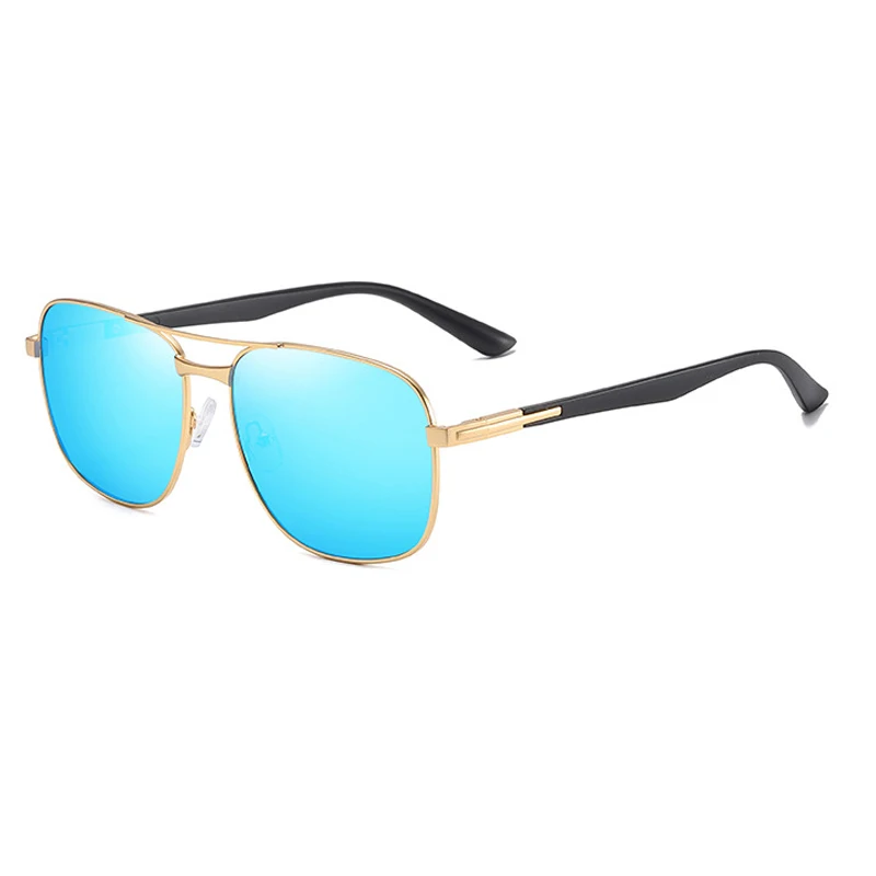 GOLD-MIRROR BLUE SIMPRECT, ретро пилот, поляризационные солнцезащитные очки для мужчин,, зеркальные Квадратные Солнцезащитные очки, Ретро стиль, водительские, антибликовые, солнцезащитные очки для мужчин - Цвет линз: GOLD-MIRROR BLUE