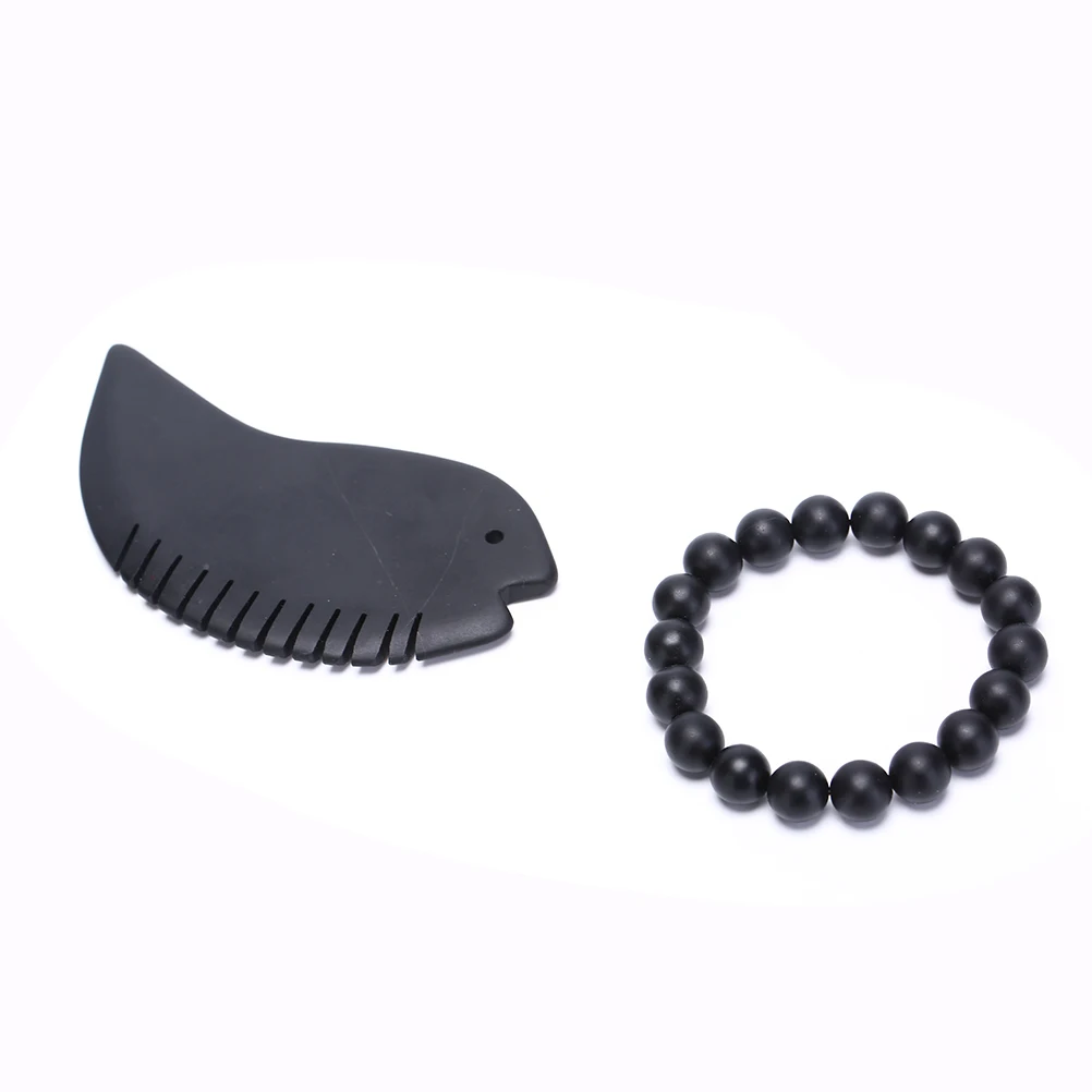 1set GuaSha Board Comb Bracelet Natural Bian Stone Guasha Carnelian Gua Sha Body And Face Massage Tool Acupuncture