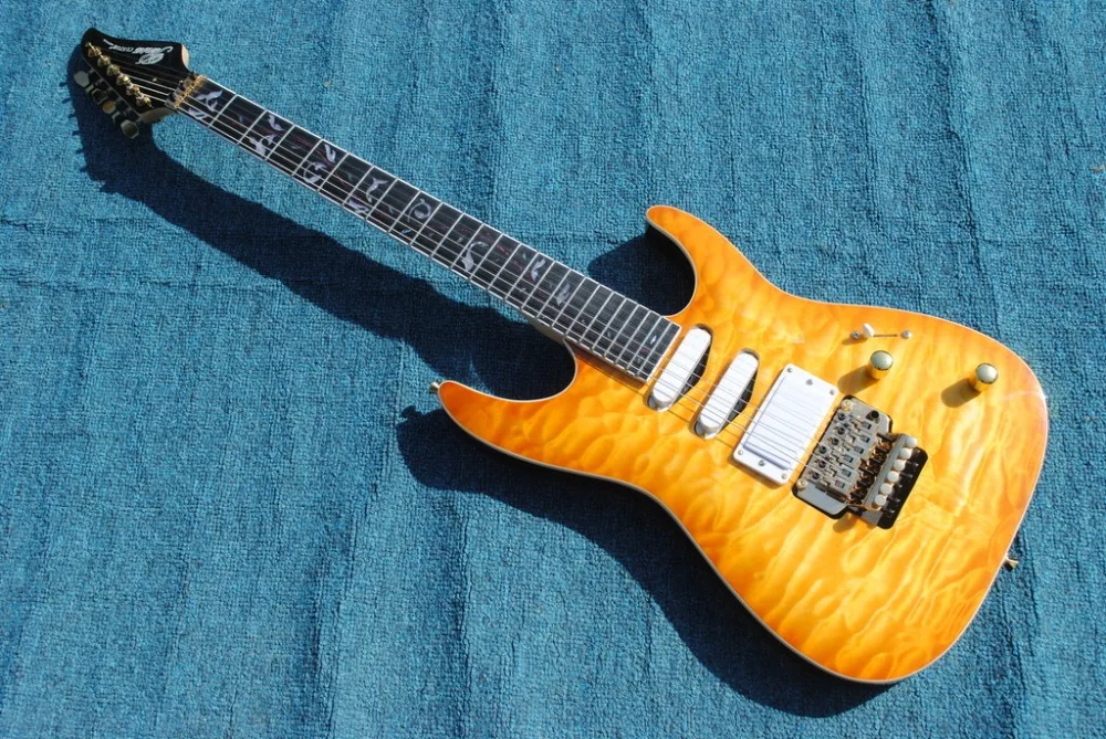 2019 Новый + завод pensa custom shop Электрогитара Дерево жизни вставки покрытая кленом Топ