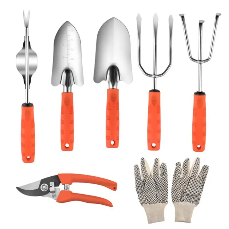 Garden Plant Tool Set Shovel Rake Fork Scissors And Gloves Outdoor Gardening Work Hand Tools For Weeding | Инструменты