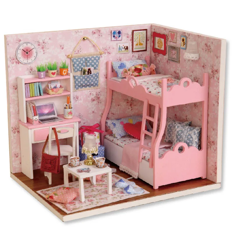 Кукольный дом мебель Diy Миниатюрный 3D Деревянный Miniaturas кукольный домик игрушки для детей подарки на день рождения Каса дневник котенка H013 - Цвет: H012