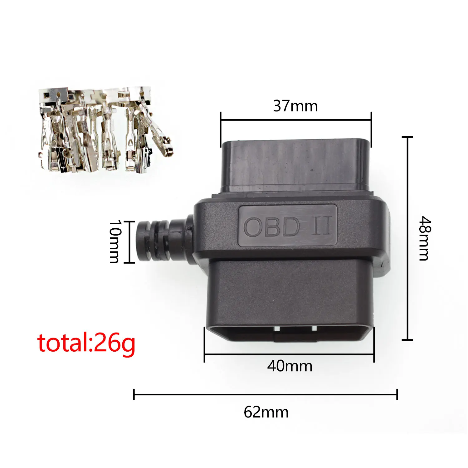 16Pin OBD2 Male Terminal Diagnostic Connector Wiring Adapter Plug DIY Shell Tool