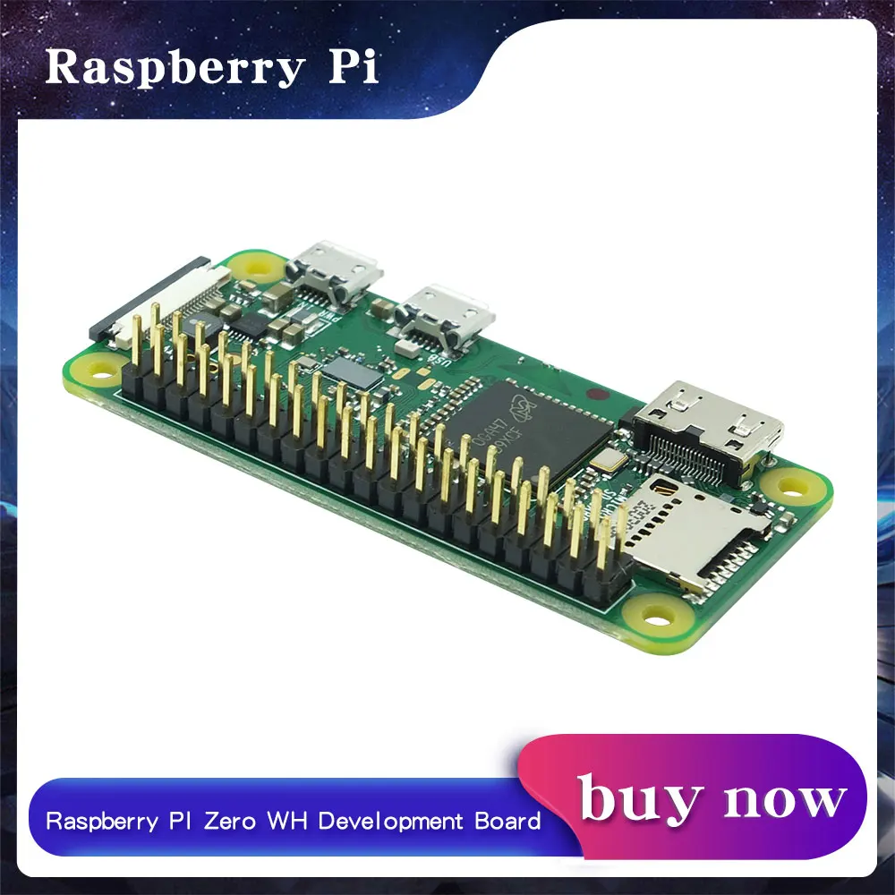 Raspberry Pi Zero WH плата 1 ГГц ЦП 512 МБ ОЗУ с WIFI и Bluetooth PI0 RPI 0 пайкой | Компьютеры офис