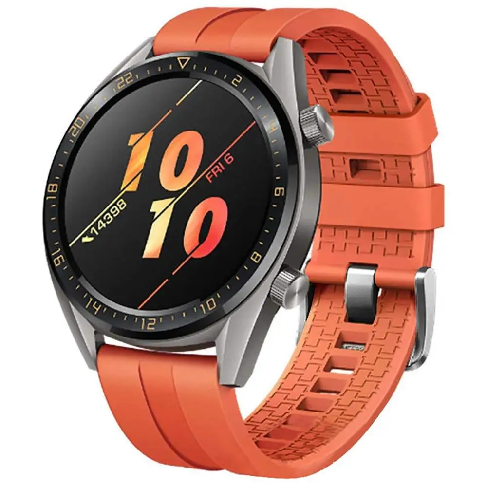 Huawei Watch GT 2 ремешок для Galaxy watch 46 мм samsung gear S3 Frontier силиконовый 22 мм ремешок для часов amazfit bip браслет gear S 3 46 - Цвет ремешка: orange