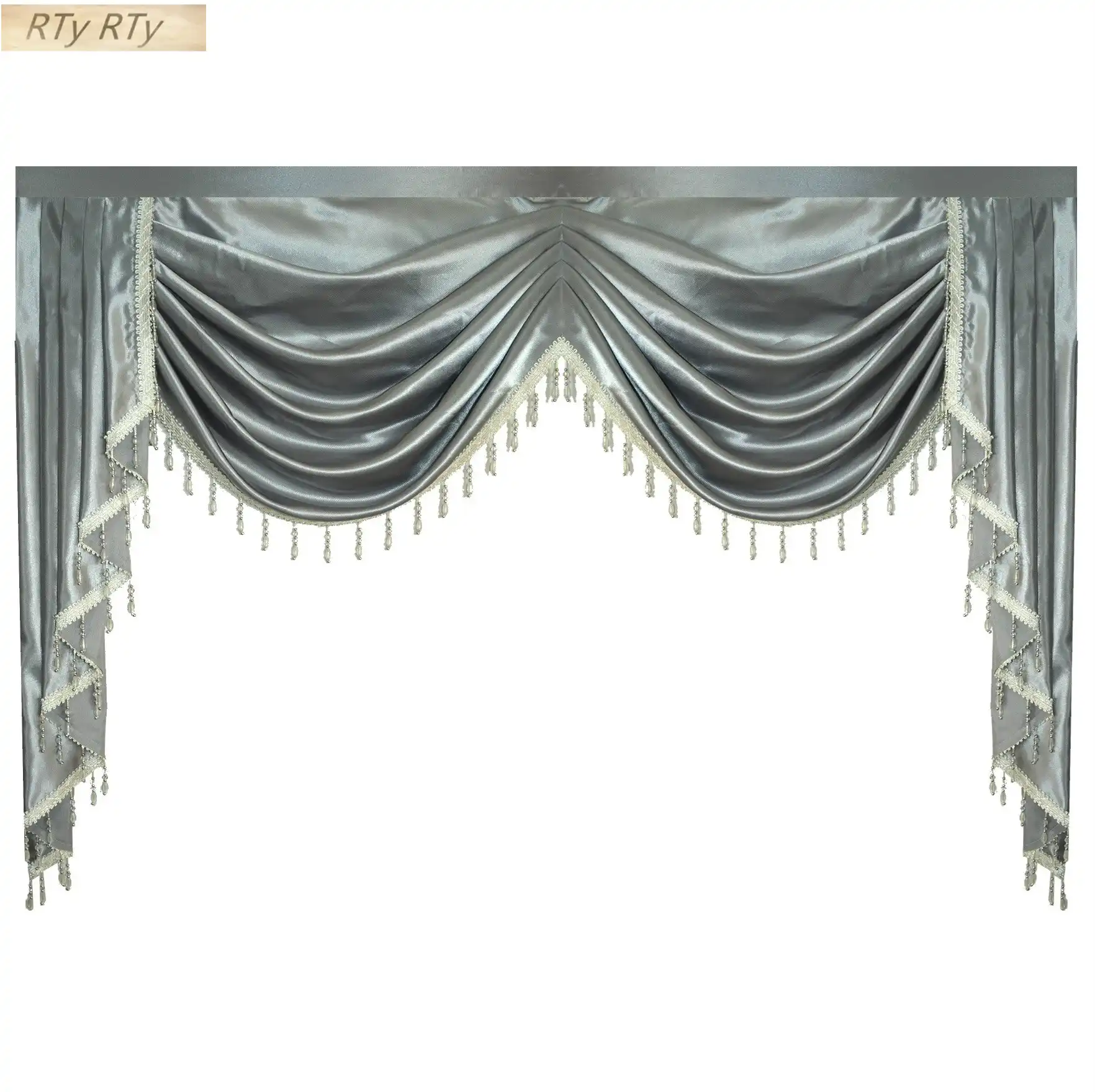 Valance Pure Grey Luxury Curtains For Living Room Window Swag Curtains For Bedroom For Kitchen Window Valance Aliexpress