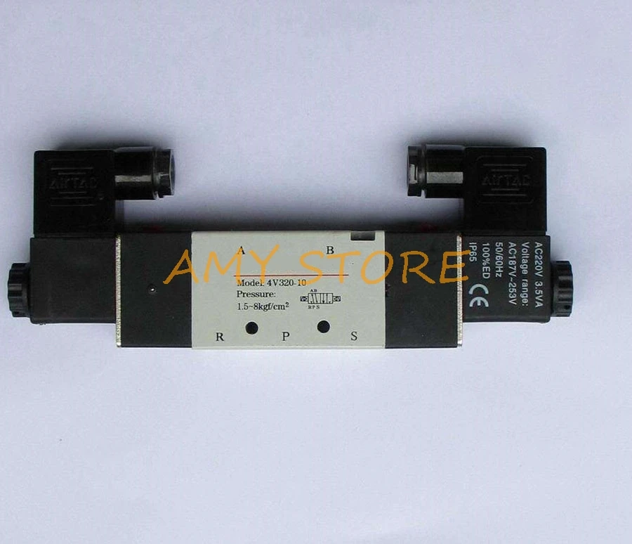 

4V320-10 DC12V/24V AC24V/36V/110V/220V/380V 3/8" BSP Air Control 2 Position 5 Way Pneumatic Solenoid Valve Double Coil
