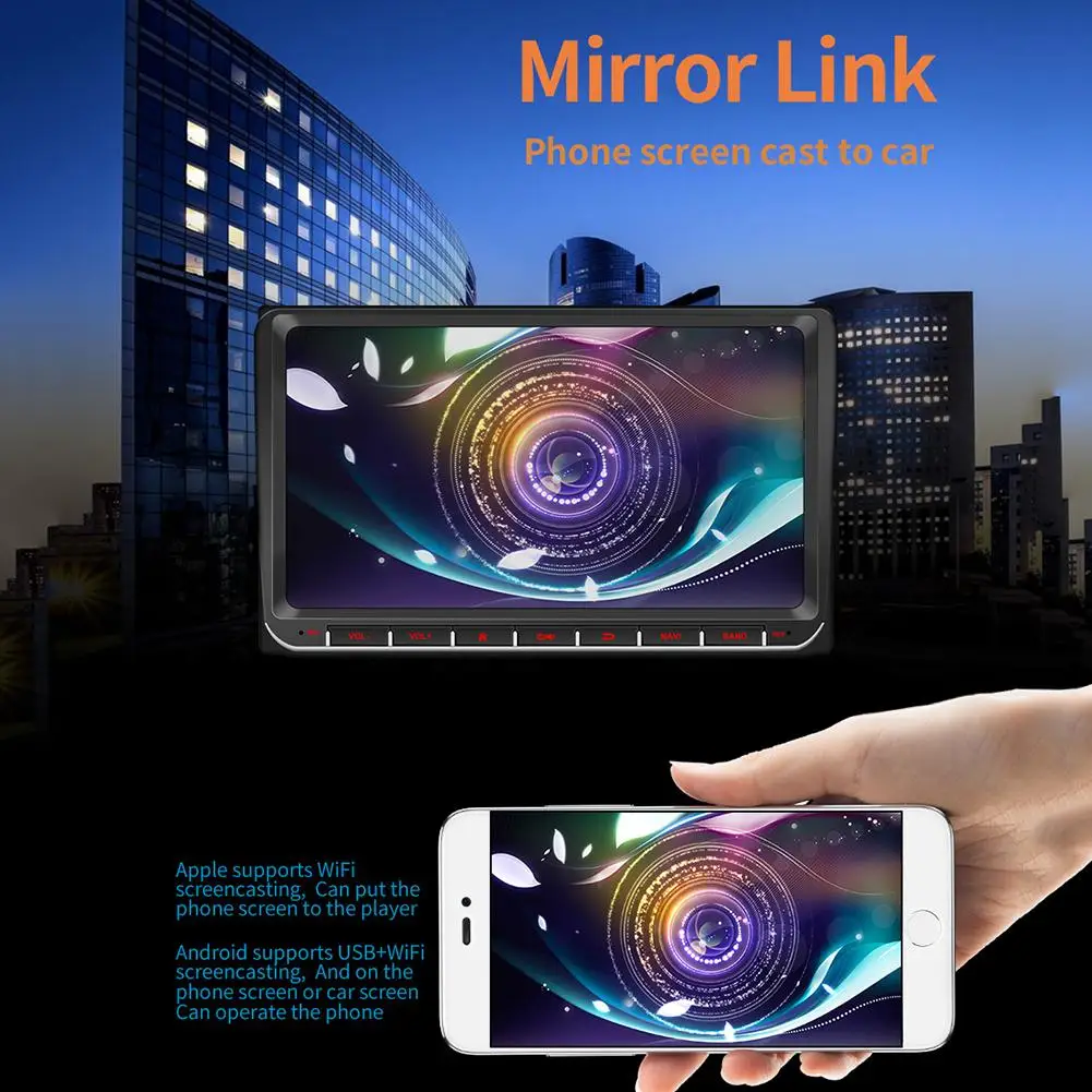 

Radio Car 9 Inch Car GPS Navigation Wifi Bluetooth Car Radio Android 8.1 16G HD Touch Screen MP5 Player 2din Android 60W