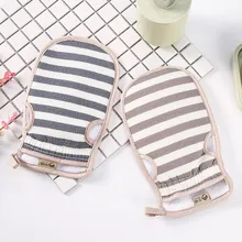 Одноцветные банные перчатки банное полотенце Толстая двухсторонняя полоска роса пальчик банное полотенце Потертость серая Мочалка для ванной полотенце полезное P