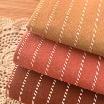 

Striped wash cotton linen fabric by meter for Top dress pants shirt sofa towel table cloth clothing fabric