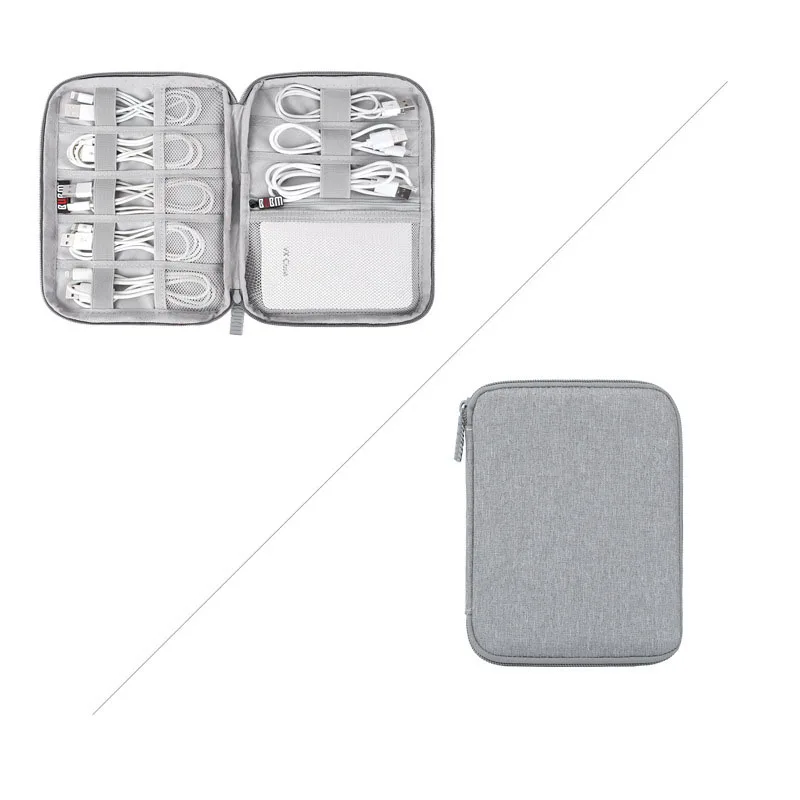 small gray Портативные цифровые сумки USB кабель Органайзер зарядное устройство дорожная сумка для хранения данных сумка для наушников провод чехол флэш-накопитель для переноски - Цвет: small gray