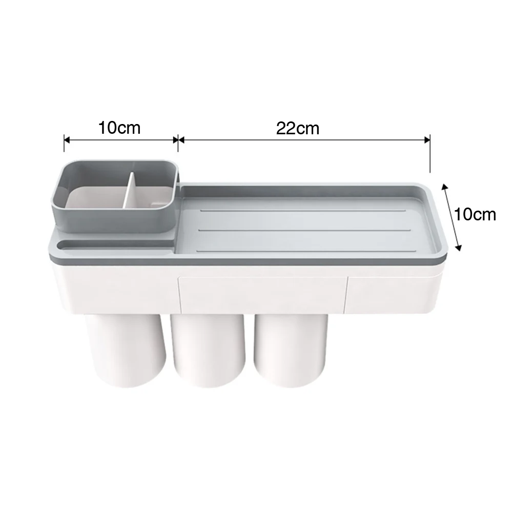 3 чашки полка для ванной дрель настенная подставка для зубных щеток крепление большой емкости сушки магнитные домашние туалетные принадлежности для отеля ABS Портативный