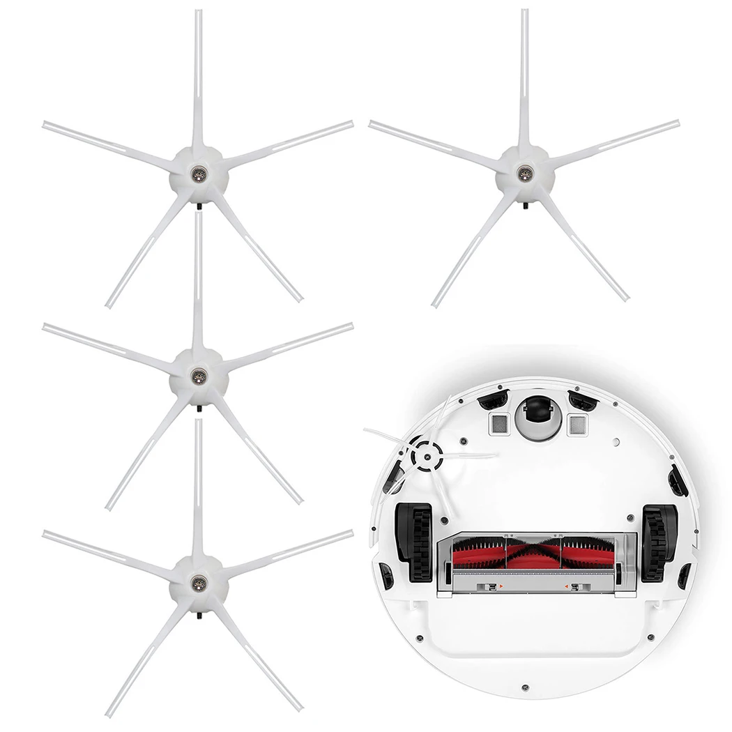 

4Pc Side Brush Soft Silicone Fit Models For Xiaomi Roborock S5 S50 S51 S55 S6 S60 S61 S65 S6 MAXV S5 MAX Roborock 2,For XIAOMI 1